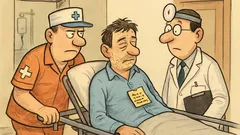 Banc: Un pacient cu bilețel la spital