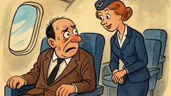 Banc: Stewardesa întreabă un pasager neliniștit