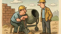 Banc: Pe-un șantier din România…