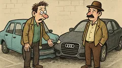 Banc: Un moldovean parchează Dacia, vine ardeleanul