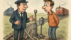 Banc: Un tip se angajează la macazuri