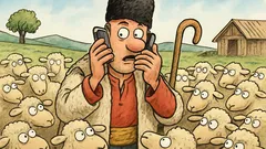 Banc: Gheorghe își ia mobil la stână