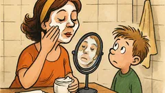 Banc: Un copil își vede mama cu cremă