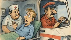 Banc: Un tip se trezește în ambulanță...