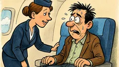 Banc: Stewardesa întreabă: Ați mai zburat vreodată?