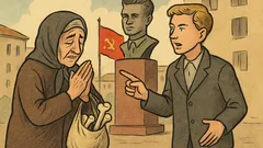 Banc: În piața Matache, o bătrână la coadă