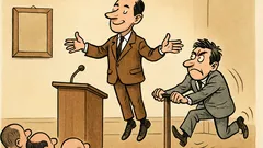 Banc: Un orator plutește, prietenul dă din picioare