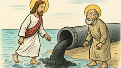 Banc: Isus și Petru discută poluarea