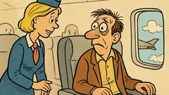 Banc: Stewardesa: „Ați mai zburat vreodată?”