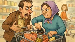 Banc: Ion și Maria, la supermarket...