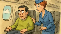Banc: Stewardesa îl întreabă: Ați mai zburat?