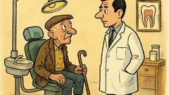 Banc: Se duce moș Gheorghe la dentist...