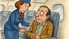 Banc: Stewardesa întreabă: Ați mai zburat?