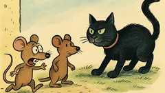 Banc: Un șoricel strigă: vine pisica neagră!