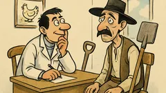 Banc: Doctorul cere plata, groparul zâmbește