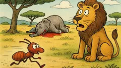 Banc: O furnică fuge prin savană